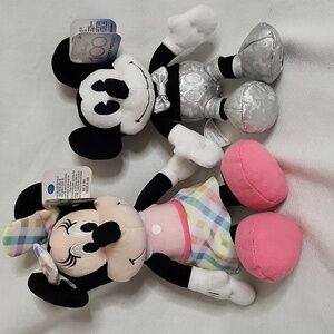 NWT Just Play 2023 Minnie Pastel and 100yr Mickey Celebration Plushies